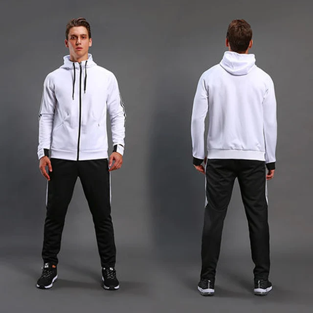 LYNSKEY Men Training Suit Soccer Jacket + Fitness Pant Hooded Gym