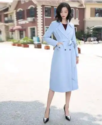 Light blue overcoat women's Outlet