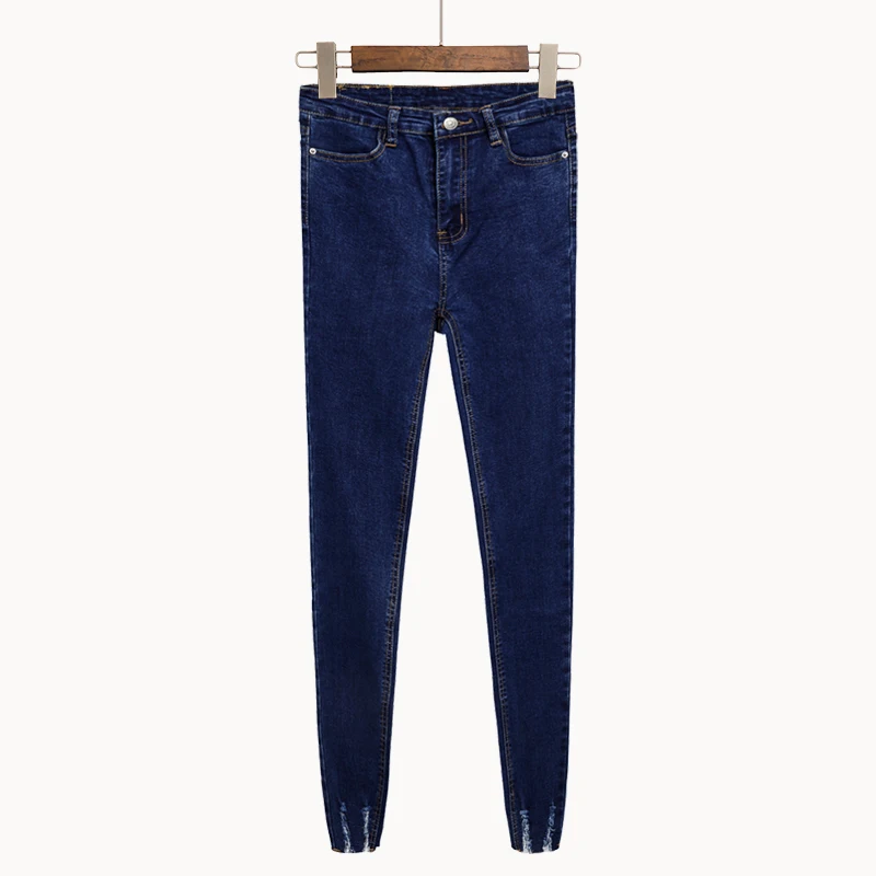 2018 New High Waist Skinny Jeans Female Scratch Worn