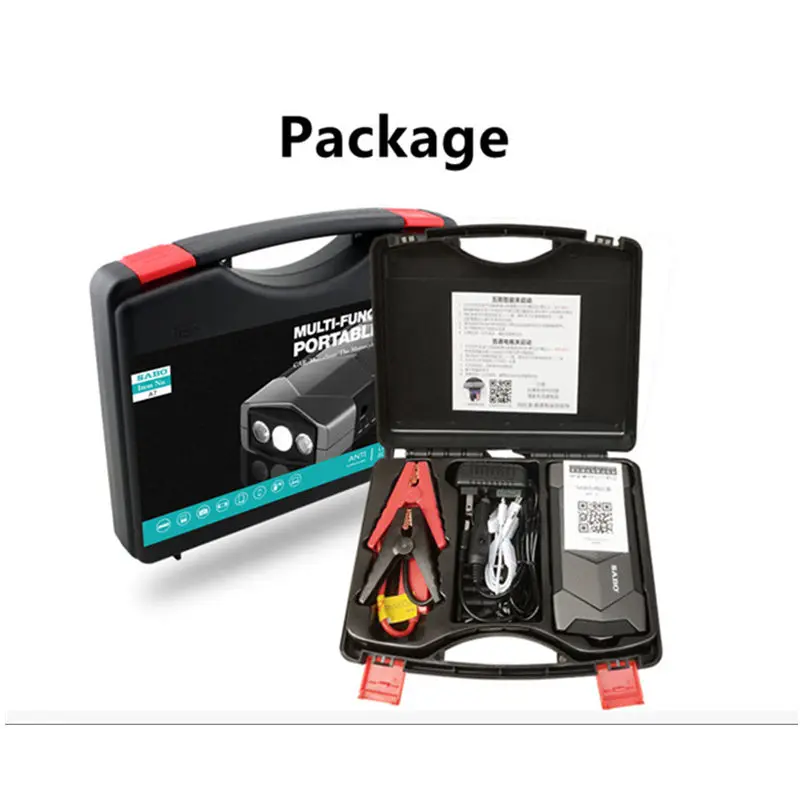 GSPSCN Car Jump Starter 68800 mah 12V Portable Toolbox Engine Booster Emergency Power Bank Booster With flashlight and Hammer