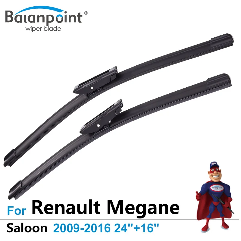 Car Wipers for Renault Megane Saloon 2009 2016 24"+16", Pack of 2