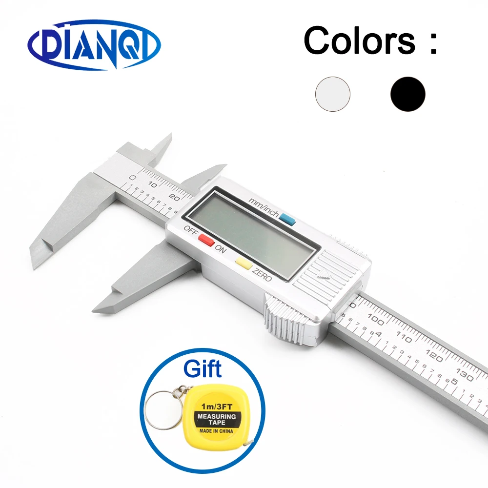 Портативный 150 мм 6 дюймов ЖК цифровой Электронный штангенциркуль из углеродного волокна Калибр микрометр измерительный инструмент черный серебристый Модель