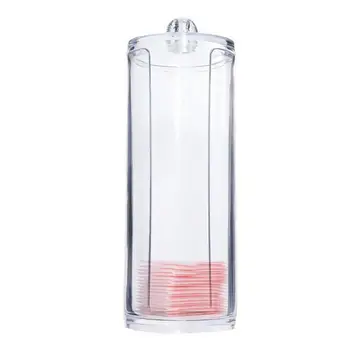 

Acrylic Cotton Swab Organizer Box Portable Round Container Storage Case Make up Cotton Pads Q-tip Box For Home Hotel Office
