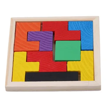 

Colorful Wooden Tangram Brain Teaser Puzzle Toys Gift Tetris Game Preschool Magination Intellectual Educational Kid Toy