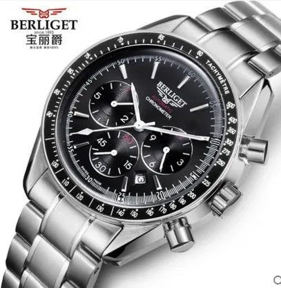 

Multifunction Automatic mechanical watch 50M water BERLIGET wristwatches men relogio automatic watch