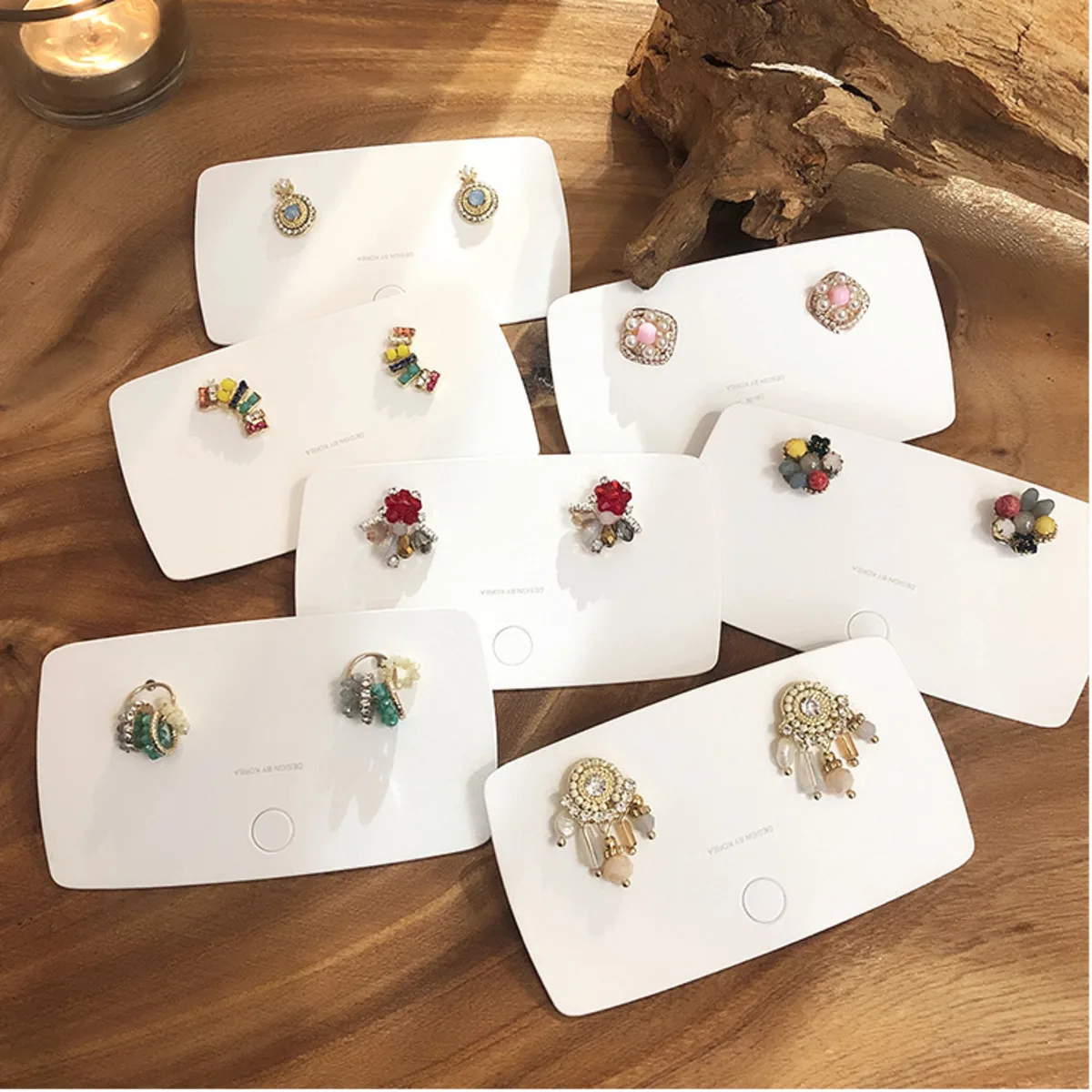 

Korea Earrings Pearl Color Crystal Fashion Women Earrings 2019 Bohemian Vintage Ear Rings Irregular Jewelry Copper Alloy Baroque