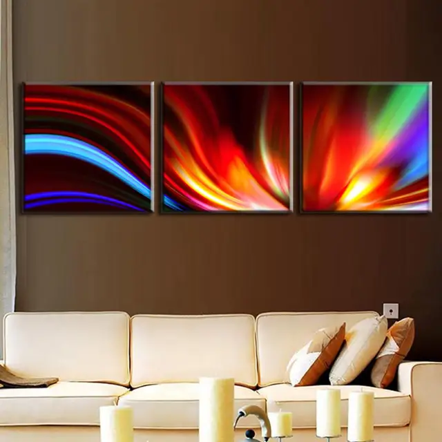 3 pcs set modern abstract painting with frame canvas wall art