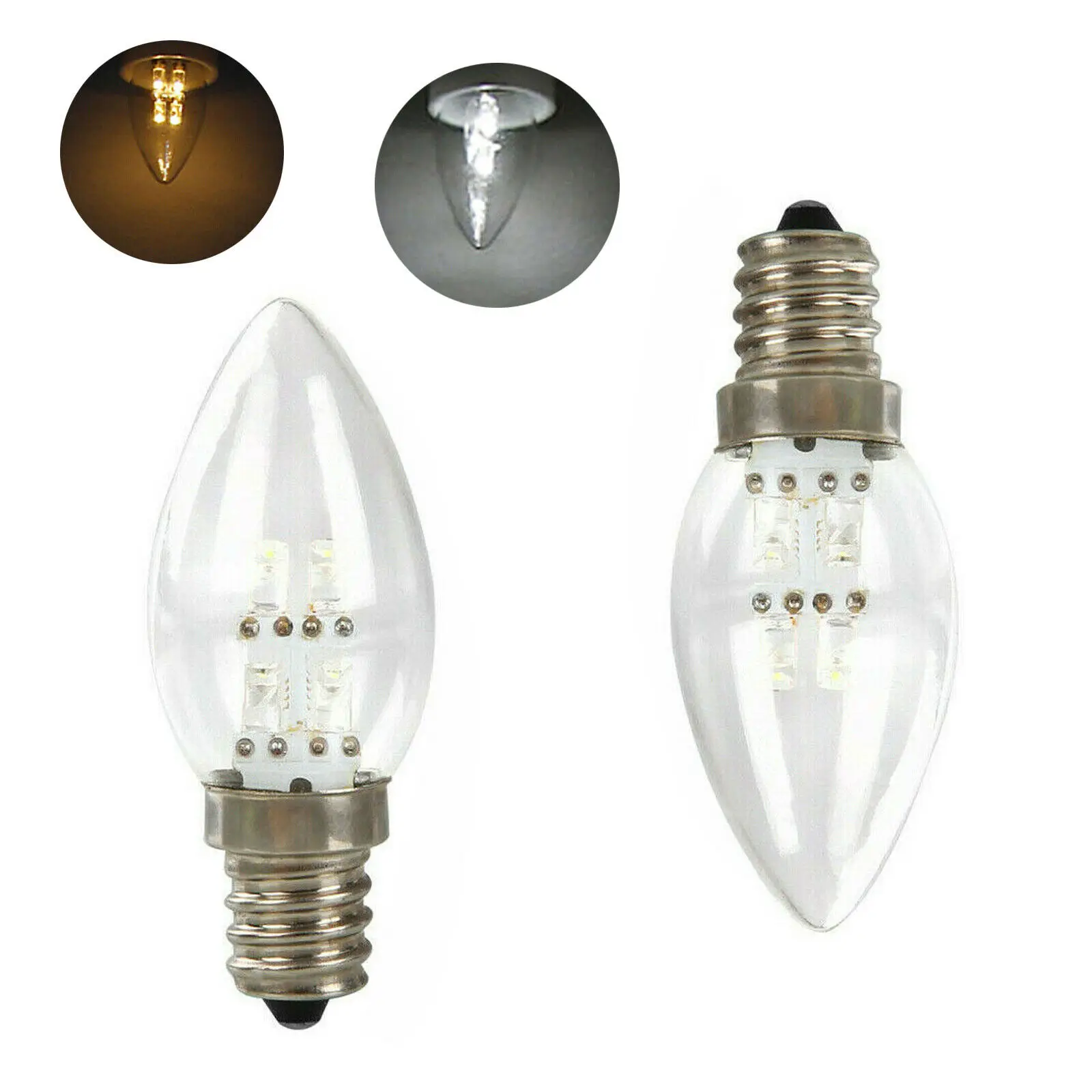 1pcs E12 LED Candelabra Light Bulb Candle Lamp 10W Equivalent Chandelier Light Warm/Cold White Home Lights AC 110V 220V