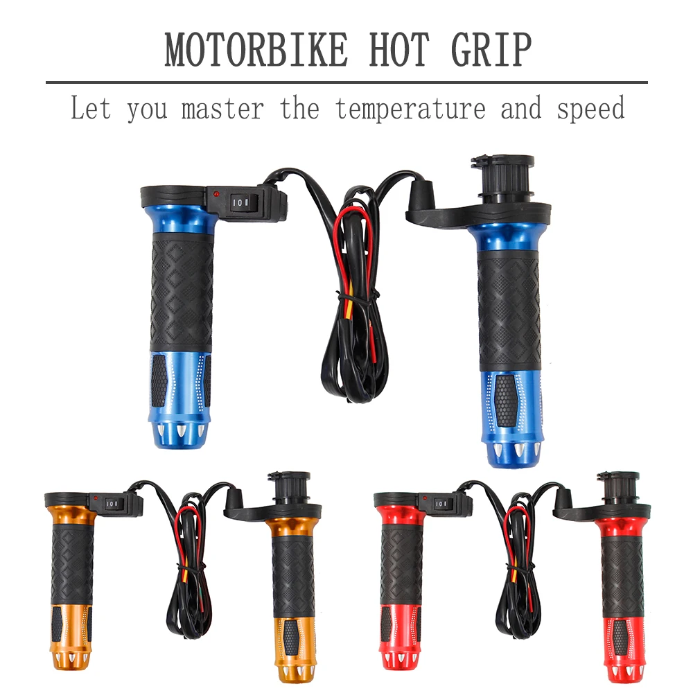

1Pair Motorcycle Electric Heated Grips Motorbike Hot Grip for ATV Scooter 22mm Handlebar Hand Warmer Aluminum 12V