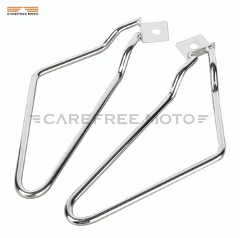 

Chrome SaddleBag Bracket Holder Steel Support Fits for Harley Sportster 883 Iron Dyna Fat Bob FXDF83N Dyna Fat Bob FXDF