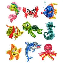 9 шт. наклейки на морские животные Смола горный хрусталь DIY Алмазная картина Наклейка на мешок Декор дневник в стиле Скрапбукинг