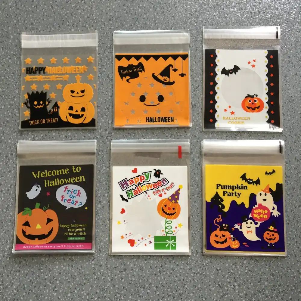 50 шт. Happy Halloween Cookie Candy хлеб упаковка сумки самоклеящиеся пластиковые сумки для Подарочная сумка пакет для выпечки 10X10 + см 3 см