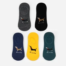 Летние силиконовые противоскользящие женские носки, женские бесшовные короткие носки-лодочки с изображением колбасы, собаки, невидимые тапочки, женские носки с расцветкой «панда»