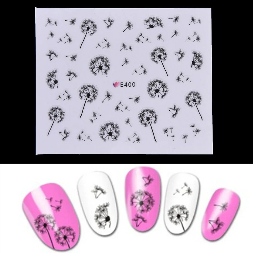 

1 Sheet Flying Dandelion Nail Art Decals Water Transfer Stickers