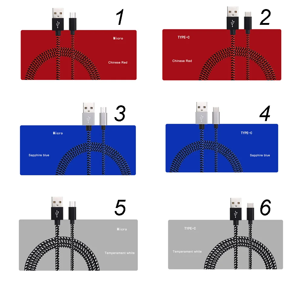 شحن الهاتف اكسسوارات النايلون كابل الشاحن مريحة العالمي 2 في 1 دائم المصغّر usb نوع-c صديقة للبيئة تاريخ كابل مصغرة