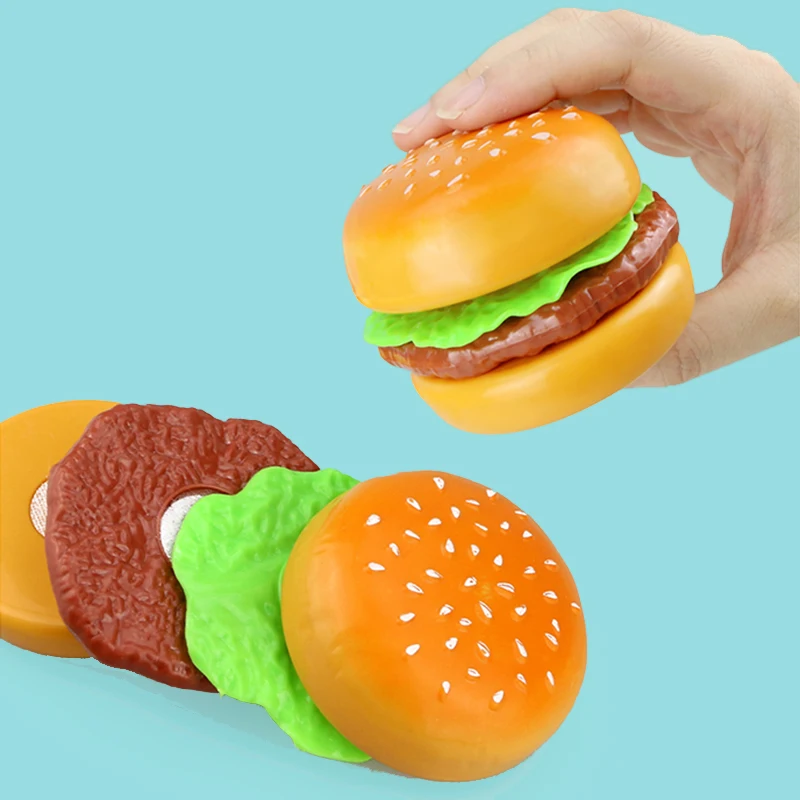 Детские игрушки для кухни пицца гамбургер хлеб фаст фуд ролевые игры пластиковая