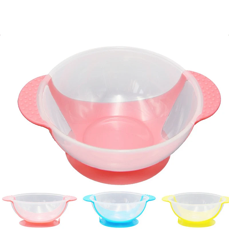 

Infant Baby Child Child feeding Training Bowl Cartoon Binaural Baby Feeding Tableware Children Plate Suction Cup Bowl