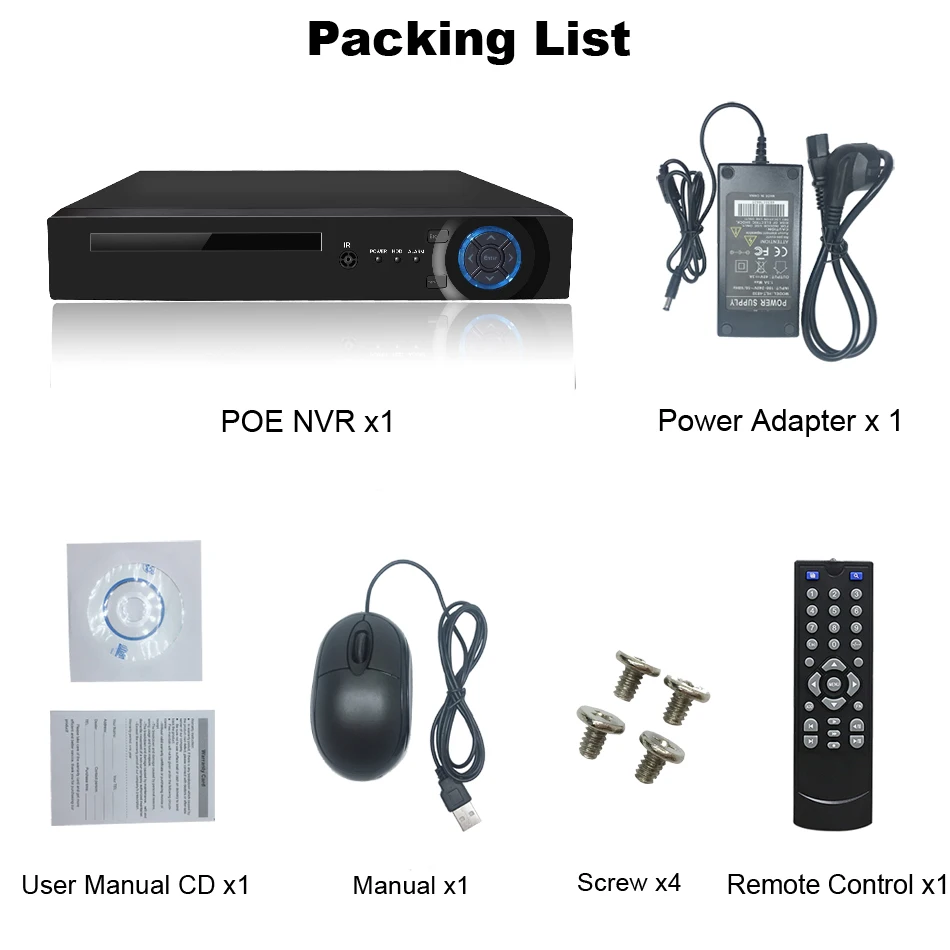 NVR POE CCTV рекордер H.265 H.264 4/8CH видео рекордер NVR безопасности POE ip-камера видеонаблюдения ONVIF 2MP/5MP сетевой видеорегистратор