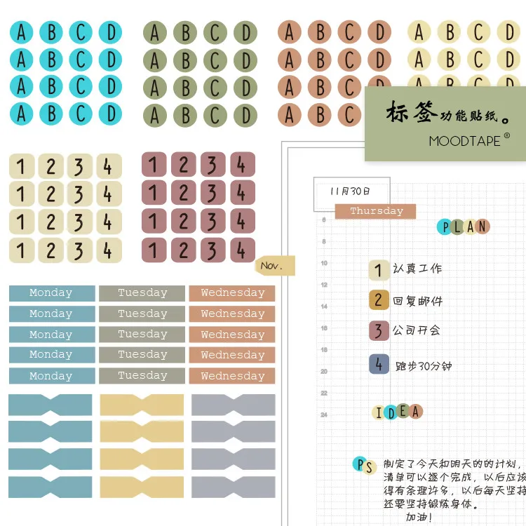 10 шт./упак. Винтаж ежедневно еженедельно Ежемесячный план письмо номер tag индекс post декоративные стикеры DIY Скрапбукинг этикетка Дневник