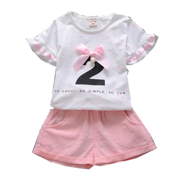 Baby Girl Clothes Summer New Fashion Cotton O Neck Girls Clothing Sets