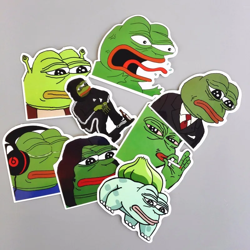 TD ZW 8 шт./лот Pepe Sad Лягушка забавная наклейка для автомобиля ноутбука багаж скейтборд мотоцикл сноуборд телефон наклейка игрушка наклейка s