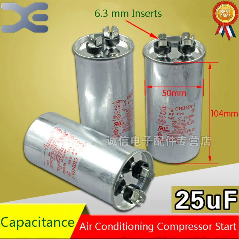 New Air Conditioning Start Capacitor 25UF Air Conditioning Capacitor