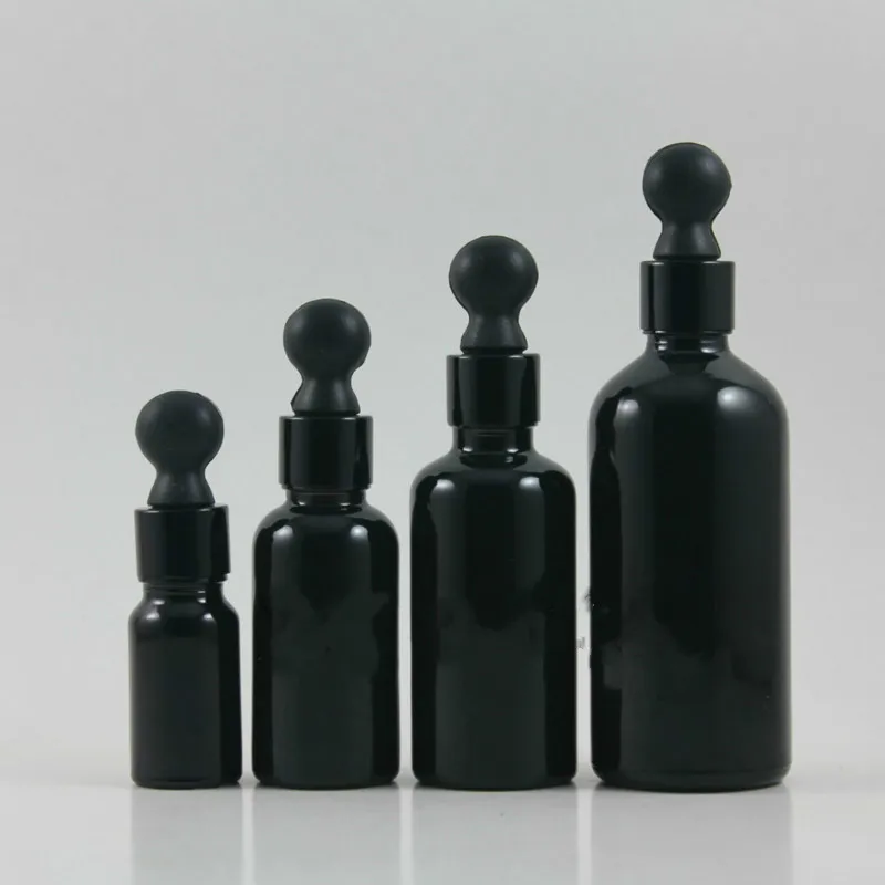 10ml 30ml 50ml 100ml Glass Pipette Bottle Black Empty Essence Refillable Container Essential Oil Cosmetic Packaging Vial 15pcs | Красота и