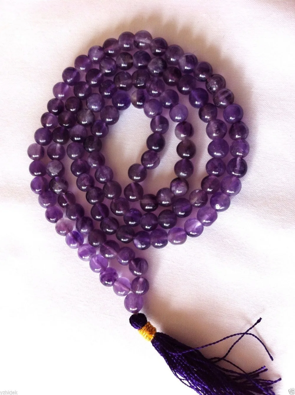 

>>> >>> Amethyst Crystal Mala Prayer Beads Buddhist 10mm