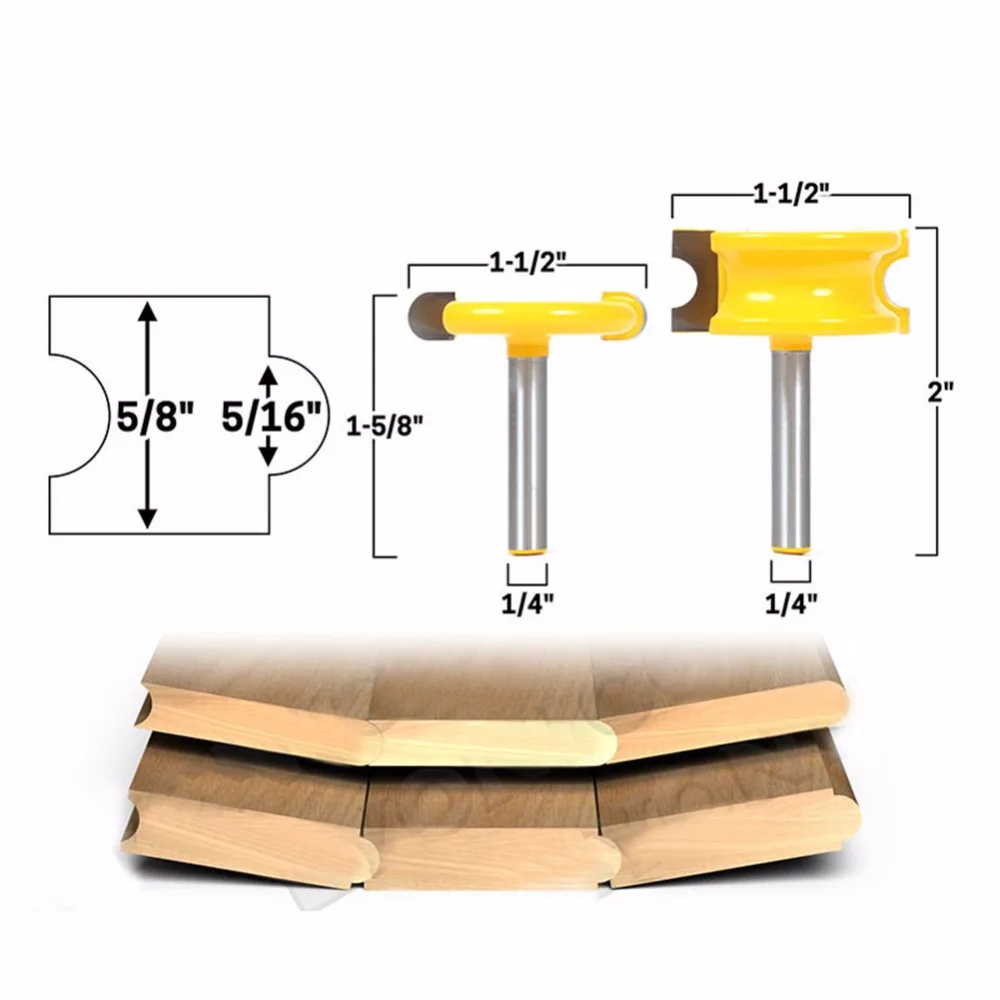 2pc Milling Cutters 1/4" Shank Router Bits For Wood,Wood Cutter
