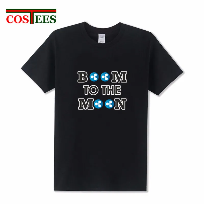 Мужские футболки Boom To The Moon Ripple Крипто с логотипом Биткоин криптовалюты
