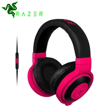 Оригинальные мобильные аналоговые музыкальные и игровые наушники razer Kraken 3,5 мм с микрофоном и пультом дистанционного управления, игровые музыкальные наушники