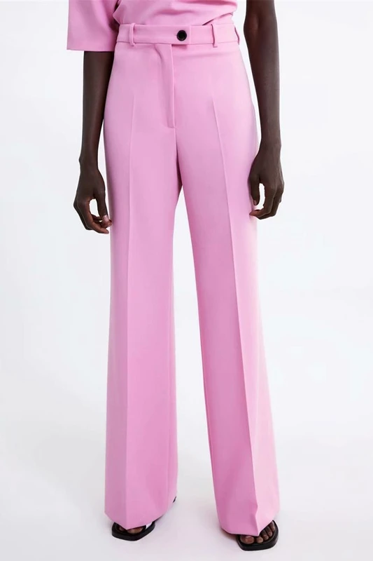 

Business Women Formal Pants 2019 Feminine Fitted Business Pant Pure Colour Elegant Beautiful Stylish Long Pink Lady Trousers