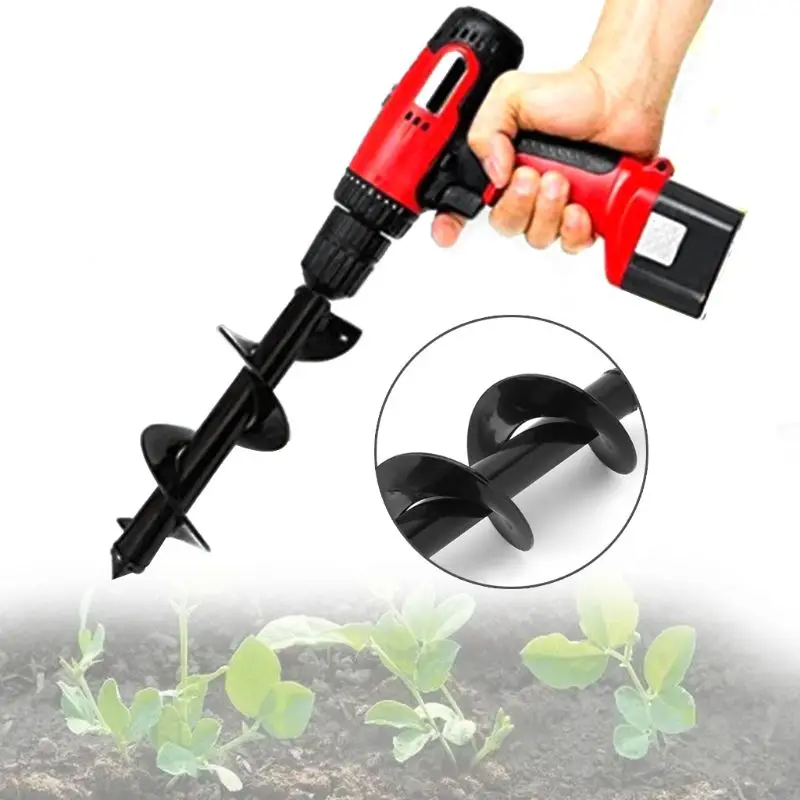 Garden Auger Spiral Drill Bit Flower Planter Bulb Shaft Drill Auger Yard Gardening Bedding Planting Hole Digger Tool Garden Auger Spiral Drill Bit Flower Planter Bulb Shaft Drill Auger Yard Gardening Bedding Planting Hole Digger Tool