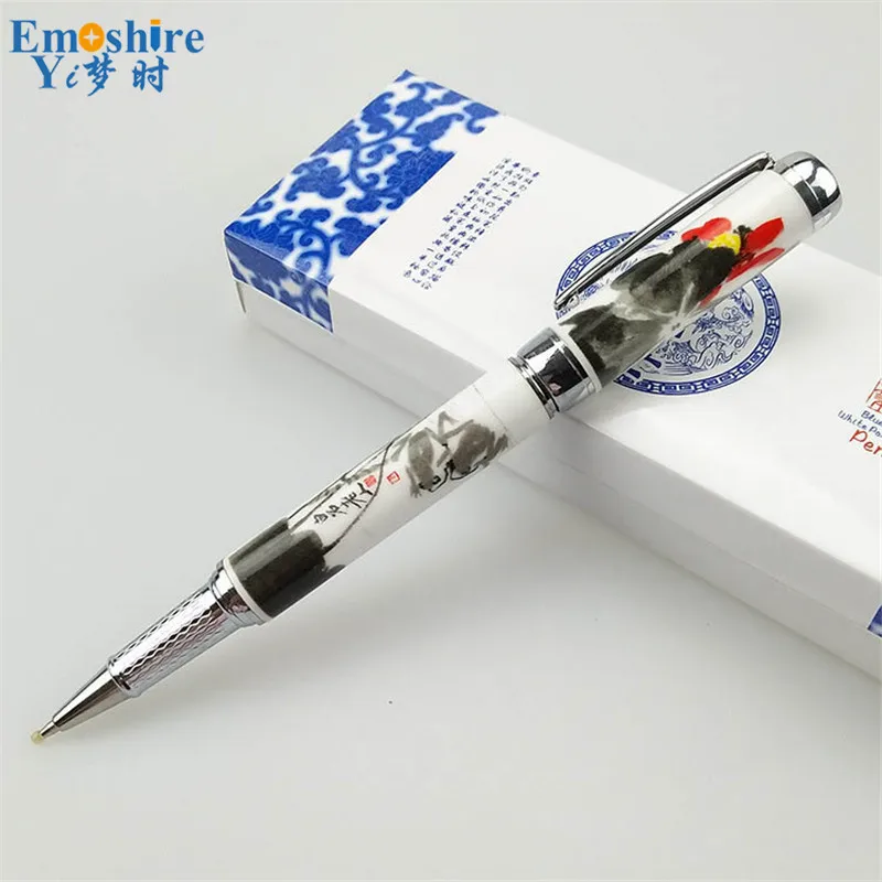 Emoshire Blue and white ceramic gel pen creative stationery advertising pen promotional gifts custom LOGO celebration gift (2)