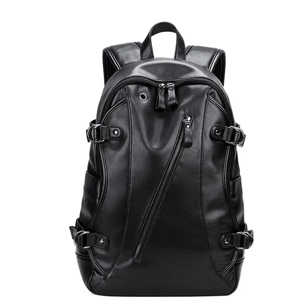 

Business Fashion Travel Men's Faux Leather Backpack Shoulder Bag with Earphone Hole USB Port