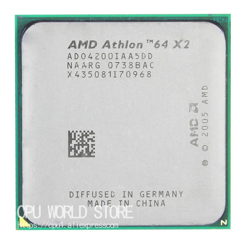 AMD أثلون 64X2 4200 + معالج وحدة المعالجة المركزية 2.2 Ghz/1 M/1000 GHz المقبس am2 940 دبوس العمل AMD أثلون 64X2 4200 + معالج وحدة المعالجة المركزية 2.2 Ghz/1 M/1000 GHz المقبس am2 940 دبوس العمل