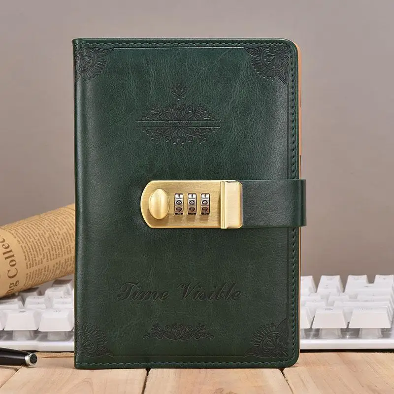 Ретро Книга с паролем замок для дневника утолщенный креативный аккаунт книга студенческий блокнот канцелярский блокнот - Цвет: b6