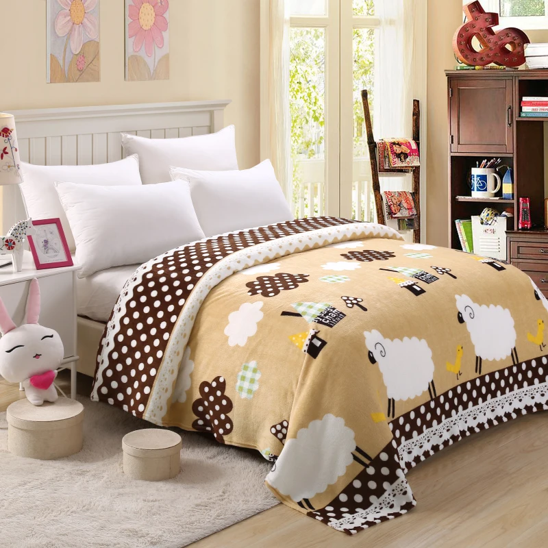 150/180x200 Super thin Soft Cheap Flannel Fleece Blanket for summer On