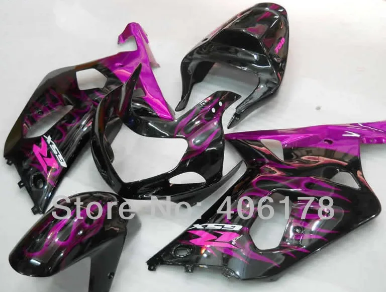 

,ABS Plastic kit For GSXR 600 GSXR 750 2001-2003 Purple Flame Race Bodywork Fairing Kits (Injection molding)