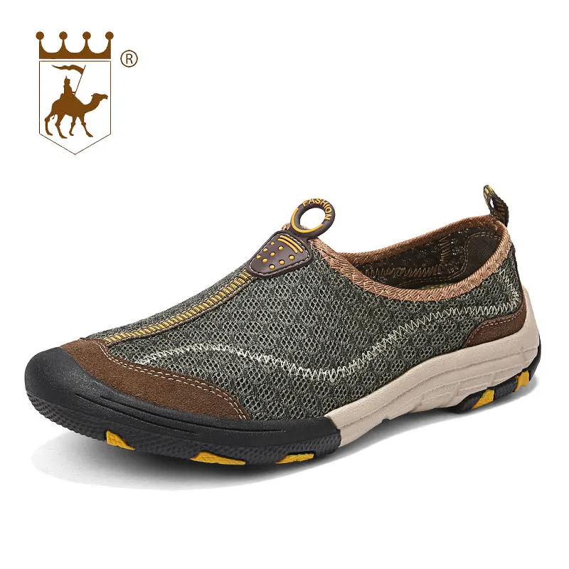 

BACKCAMEL 2018 Summer New Men's Casual Mesh Shoes Outdoor Breathable Slip-on Flat Shoes for Men Soft Garden Shoes Size 38-44