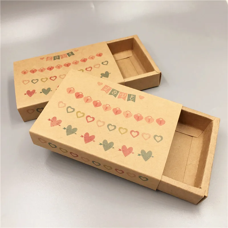 Креативная Рождественская упаковочная бумажная коробка, 10 шт./лот, крафт-бумага с красочным рисунком, подарочные коробки ручной работы, коробки для мыла