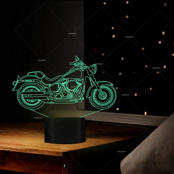 

Motor 3d Illusion Night Light Beside Table Lamp 7 Color Changing Touch Switch store Decoration Lamps father's Day Gift