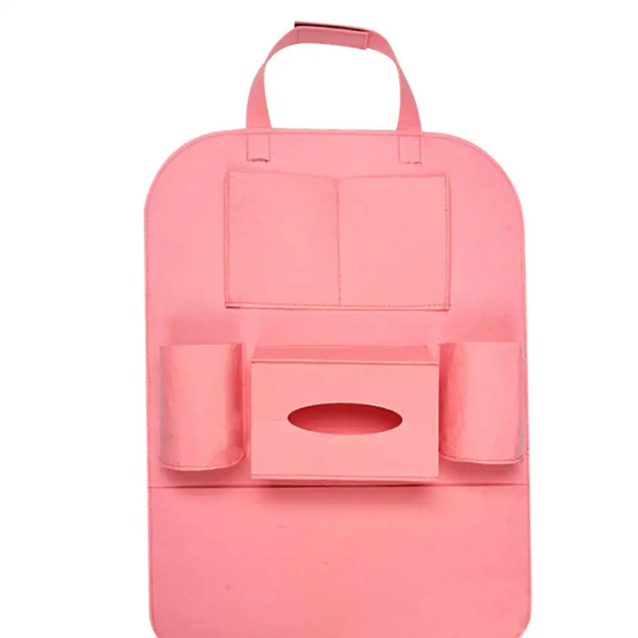 Новое поступление, автомобильная сумка для хранения с несколькими карманами, органайзер, держатель, аксессуар, черный au4 - Название цвета: Розовый