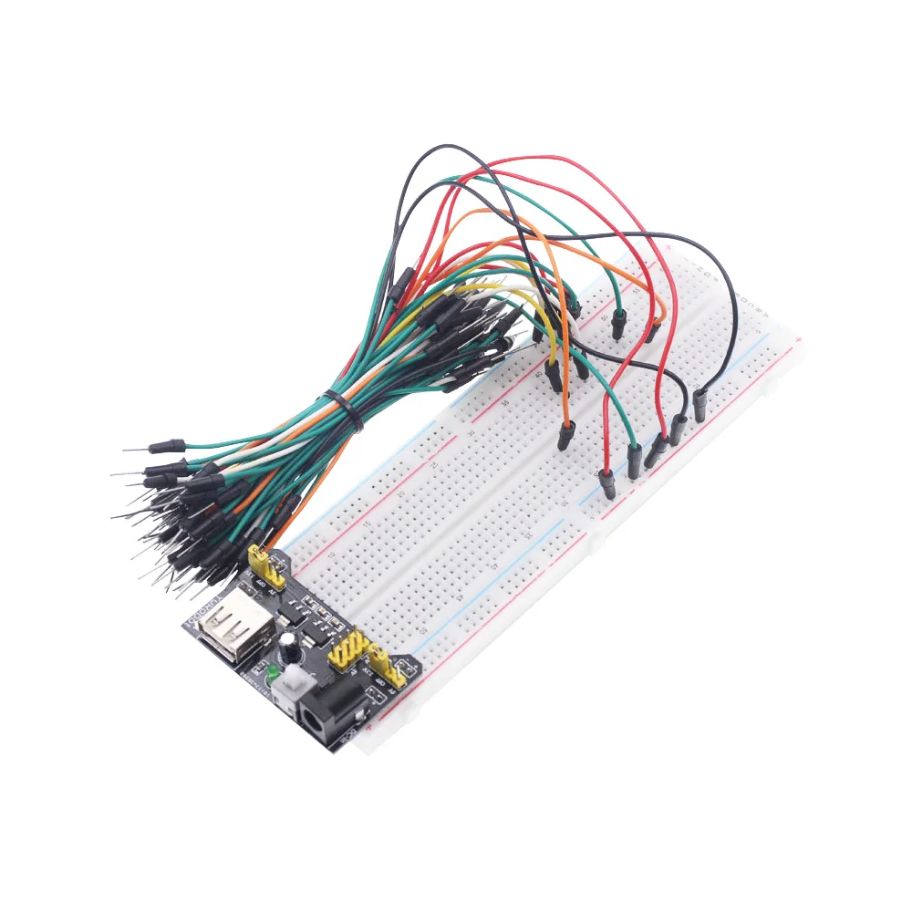 MB102 модуль питания 3,3 В 5 В+ макетная плата 830 Точка+ 65 шт соединительный кабель