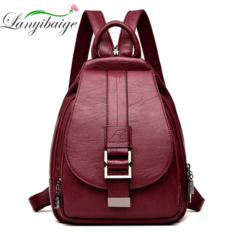  2019 Designer Backpacks Women Leather Backpacks Female School Bag for Teenager Girls Travel Back Ba - 32999369264