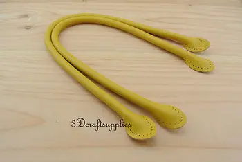 

22 inch PU leather imitation bag strap leather handles bag making a pair yellow K73