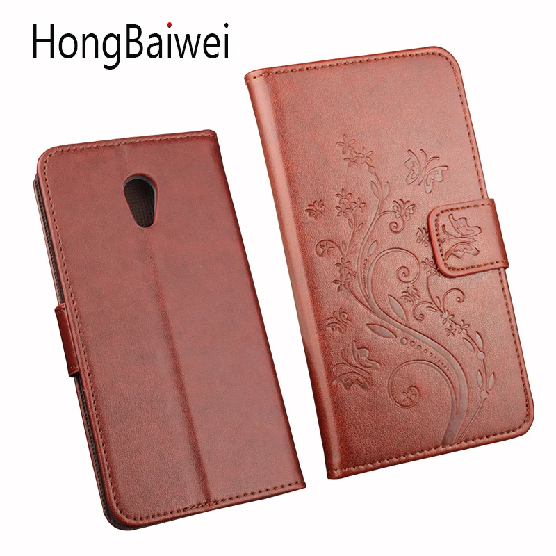 

HongBaiwei Luxury Retro Leather Cases for Meilan 5 Flip Vintage Phone Case Cover with Wallet Holder Card Solt Butterfly Flower