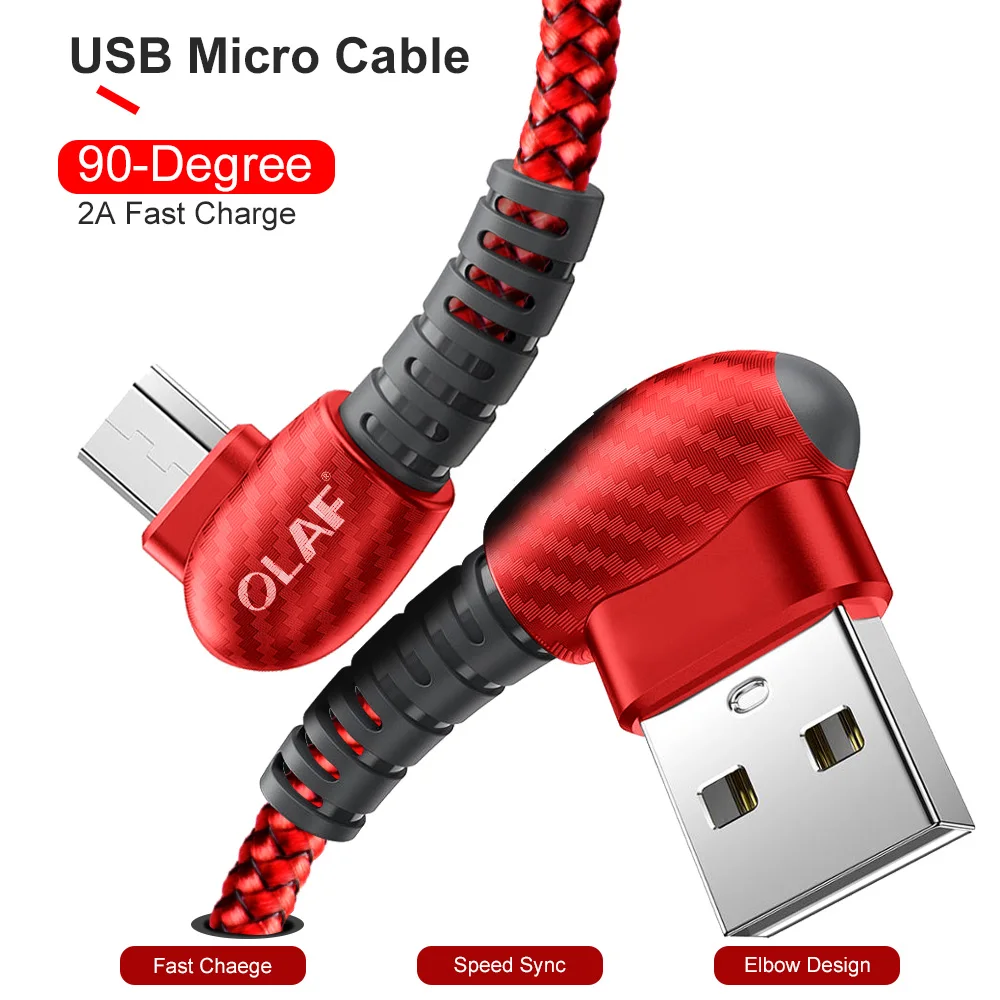 Олаф Micro USB кабель 2A Быстрая зарядка кабель для samsung Xiaomi 90 градусов USB ЗУ для мобильного телефона кабель для huawei Android устройства