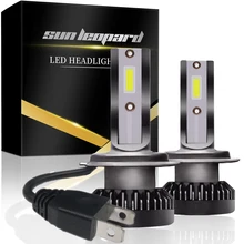 Buy 2PCS Car headlight Mini Lamp H7 LED Bulbs H1 LED H7 H8 H11 Headlamps Kit 9005 HB3 9006 HB4 For Auto 12V LED Lamp 100W 8000LM Free Shipping