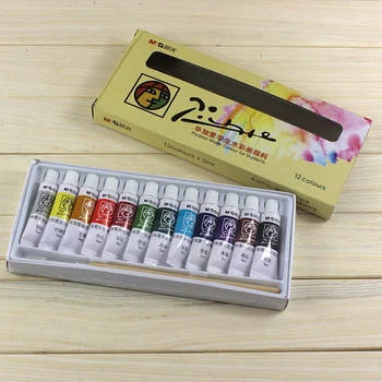 

Free shipping Genuine M&G Picasso beginner dedicated watercolor pigment 12color 5ml contains paintbrush